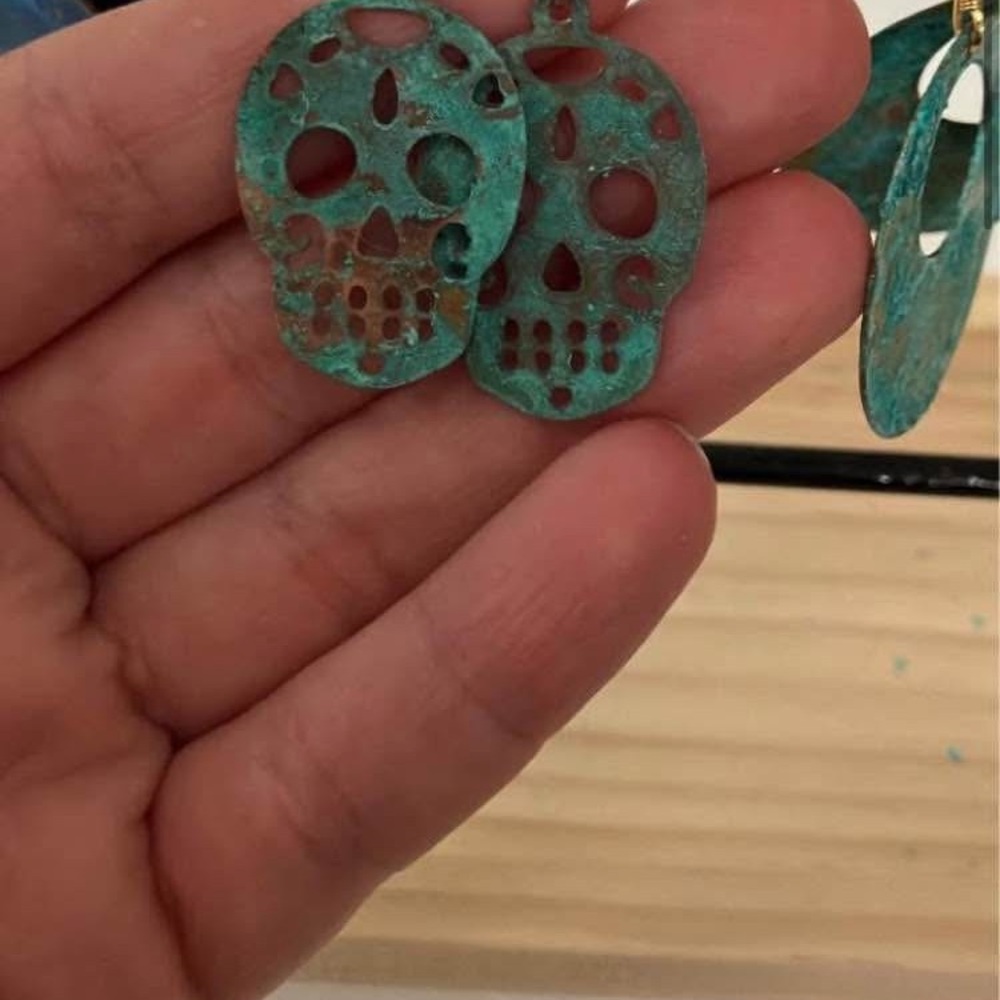 Turquoise Skull Earrings